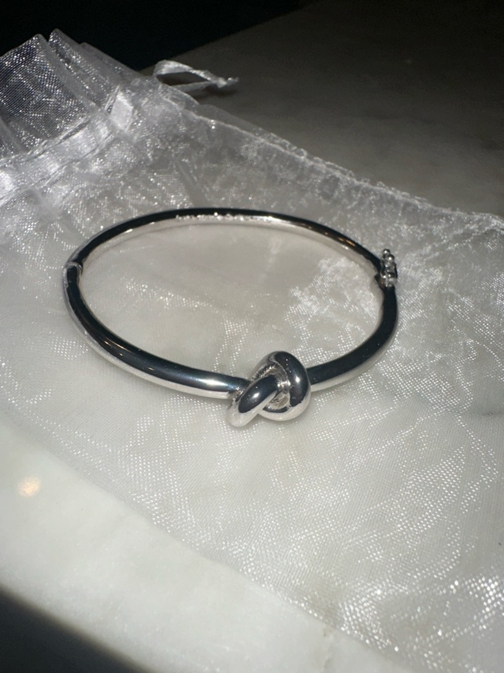 kate spade Silver Knot Hinged Bangle